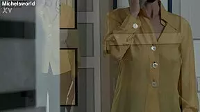 Slave wife goes braless in public with blindfolded downblouse exposure