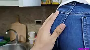 Sultry kitchen affair with stepmother