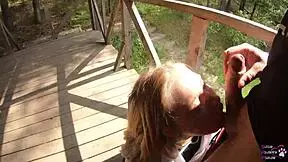 I’m Thrilled Watching Vicky Sixxx Suck Me in Public with Black Lynn Filming