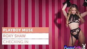 Skinny blondie Roxy Shaw strips and poses nude for Playboy