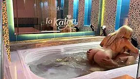 fucking colombian latina in jacuzzi shower, cumming in her pussy under water during sensual bath
