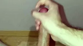 my huge cock cums hard after solo massage