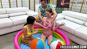 stepdad sets up spring break threesome at home