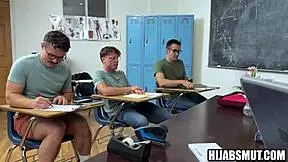 Muslim teacher gets fucked in foursome by american students?