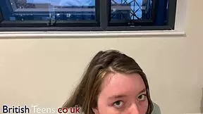gorgeous british 18 year old girl next door sucks cock and gets facial cumshot on her big natural tits