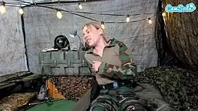 Teen 18+ Soldier Risks Being Caught While Masturbating In The Field