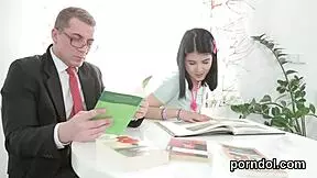 Cuddly Girl Seduced and Shagged by Senior Tutor in Hardcore Oral Action!