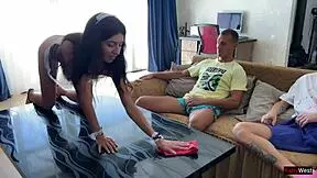 I maid got fucked hard by crowd, creampie in pussy.