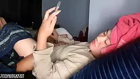 The young chubby teen with a big clit squirts from her wet trimmed pussy during intense masturbation.