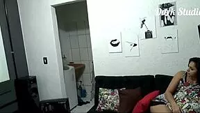 A beautiful housewife meets a bodybuilder today in lingerie.