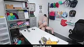 Teen submits to mall cop for blowjob and doggystyle to dodge police.