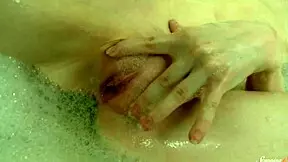 Tiny blonde Paula Z fingers her eager pussy in the bathtub with solo action