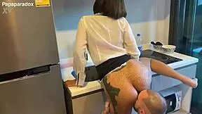 tiny asian school girl fucked hard on kitchen table