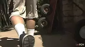 Sexy lesbian teens fuck their tight wet holes with dildos outdoors