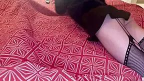 beautiful student in skirt and uniform shows her ass then gets fucked in cowgirl position