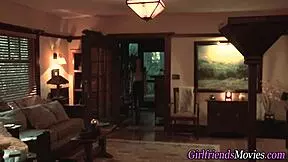 Teen Lesbians in Stockings Grind with Hot Tribbing Action!