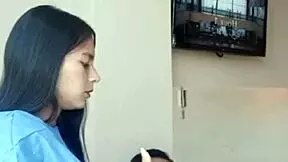Latina Teen in Uniform Gives Intense Blowjob Leading to Facial Orgasm