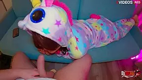 Hot skinny stepsis gives blowjob and gets face fucked in POV.