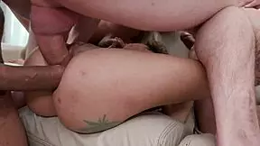 Petite Brazilian Latina Teen Larinha Comes Back For Assfucking By Four Monster Cocks With DAP!