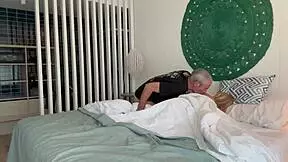 Little spanish milf masturbates in morning, then reverse missionary creampie!