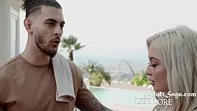 Blonde with narrow ass takes monster cock deep in the forest!