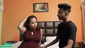 Indian aunty fulfills fantasy by undressing for rich boy before wild sex session