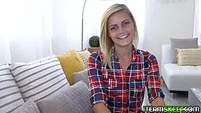 Ike Diezel Fucking The Freckled Teen On Top, Her Natural Tits Bouncing As She Rides His Monster Cock Hard.