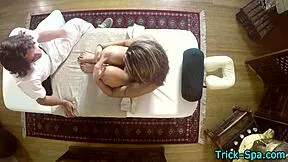 Old Guy Blindfolds Skinny Teen for Tricky Blowjob and Pussy Licking