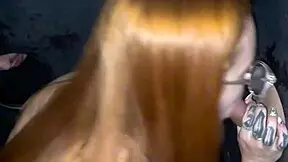 redhead friend sucks at glory hole