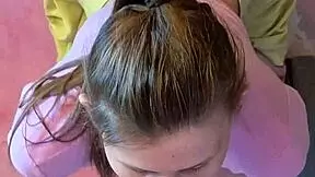 i gave a blowjob through the walls for our first homemade gloryhole with the skinny neighbor couple