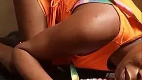 African Teen Slut Handles BBC in Standing Doggy