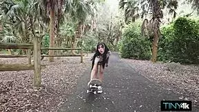skater girl performs tailslide on kais fat pipe