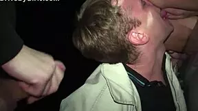 Blonde Model's Public Orgy With Random Guys