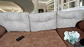 In the outdoor homemade setting, your stepsister eagerly sucks a dildo and reveals her naked body.