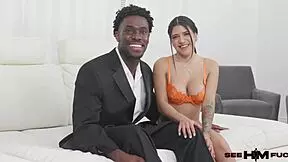 Petite damson jenkins worships big black cock uncut