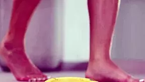 i crushes fruits with bare feets and high heels in 4k footfetish