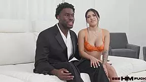 Petite damson jenkins worships big black cock uncut