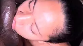 She Deepthroats Huge Cock But He Cums Early.