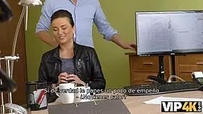 Teen girl satisfies loan manager for cash