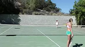 Kitchen Lesbian THREESOME! Milf Julia Ann's HUGE TITS Steal the Show