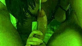 She gives a blowjob to her virgin boyfriend after the club