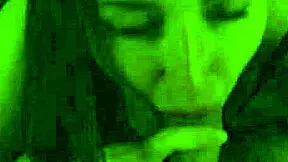 She gives a blowjob to her virgin boyfriend after the club