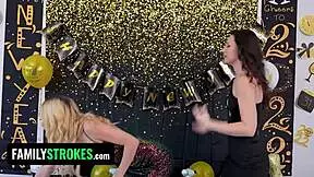 naughty teen stepsisters let their stepdaddy have his way with them in familystrokes