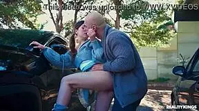 Side of the road reality kings teen 18+ tattoo blowjob