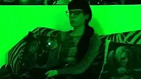 Beth, That Sexy Goth Domina Smoking In Green Light Looks So Kinky! 🔥