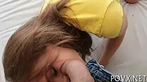 Hot callie calypso gives a pov blowjob and gets her pussy fucked.