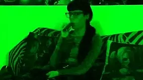 Beth, That Sexy Goth Domina Smoking In Green Light Looks So Kinky! 🔥
