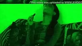 Beth, That Sexy Goth Domina Smoking In Green Light Looks So Kinky! 🔥