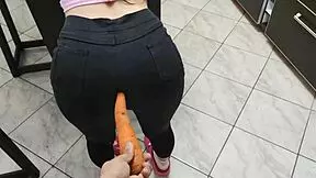 My Hot Sister-In-Law Craves A Big Shaft, Teasing Her With A Carrot In The Backdoor