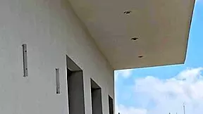 watching neighbors while having fun with tommy cabrio on the balcony